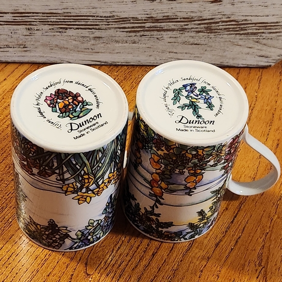 Dunoon Scotland Mugs Helen Sandiford Tiffany Stained Glass Iris Daffodil Floral - Picture 12 of 14